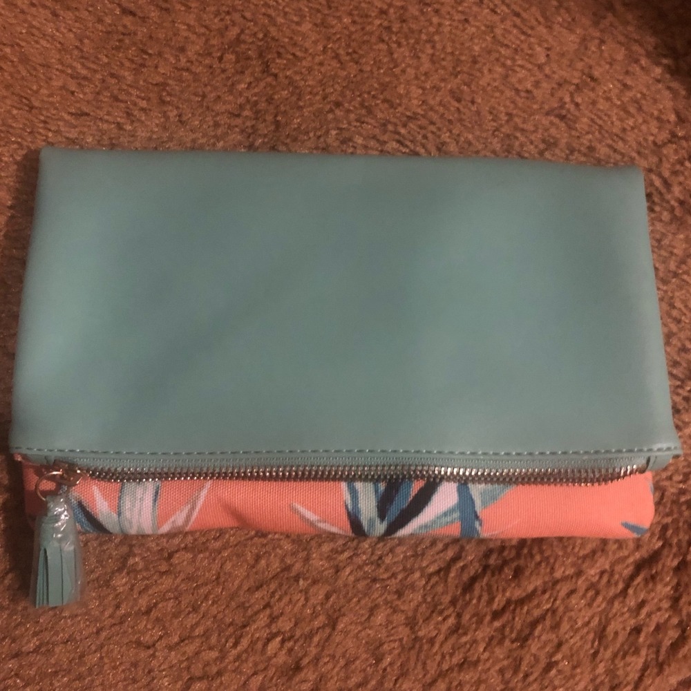 Rachel Pally Clutch‎ Foldover Tropical Print Zipper Pouch Travel Bag
